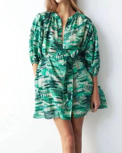 Style 1-3261424504-149 CHUFY Green Size 12 Mini Pattern Plus Size Cocktail Dress on Queenly