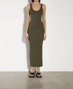 Style 1-3333679138-149 Enza Costa Green Size 12 Tall Height Olive Straight Dress on Queenly