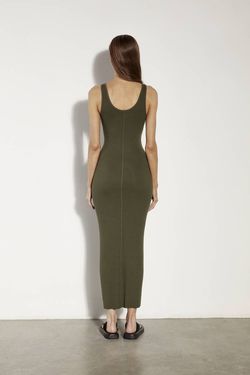 Style 1-3333679138-70 Enza Costa Green Size 0 1-3333679138-70 Olive Straight Dress on Queenly