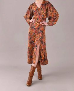 Style 1-3375740453-149 CHUFY Brown Size 12 Pattern Print V Neck Tall Height Cocktail Dress on Queenly