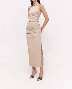 Style 1-3430418764-23 Rachel Gilbert Nude Size 2 Polyester High Neck Straight Dress on Queenly