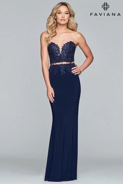 Style 10008 Faviana Blue Size 2 Jersey 70 Off Corset Straight Dress on Queenly