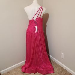 Lavetir Pink Size 22 Floor Length Straight Jersey Corset Plus Size A-line Dress on Queenly