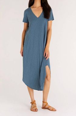Style 1-3572490538-70 Z Supply Blue Size 0 V Neck Tall Height Cocktail Dress on Queenly