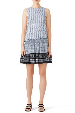 Style 1-3603002187-74-1 Waverly Grey Blue Size 4 Keyhole Sorority Rush Summer Mini Cocktail Dress on Queenly