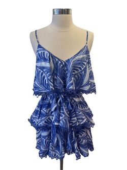 Style 1-3681143566-149 Sincerely Ours Blue Size 12 Belt Mini Cocktail Dress on Queenly