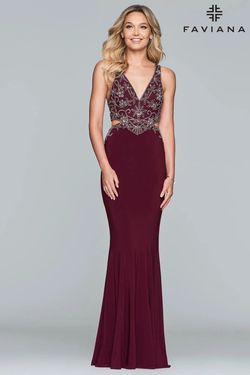Style 10108 Faviana Red Size 8 Military Floor Length 10108 Mermaid Dress on Queenly
