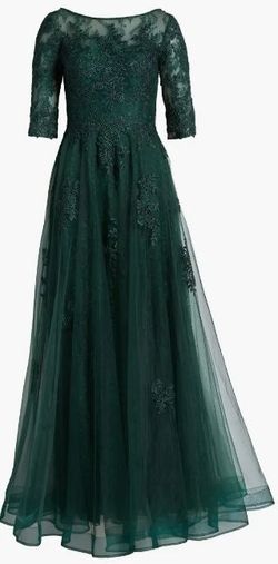La Femme Green Size 18 Military Prom Lace A-line Dress on Queenly