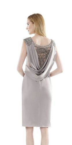 Style Mv1109 Marsoni by colors Silver Size 14 Jersey Plus Size A-line Dress on Queenly