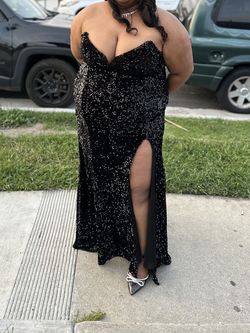Black Size 22 Side slit Dress on Queenly