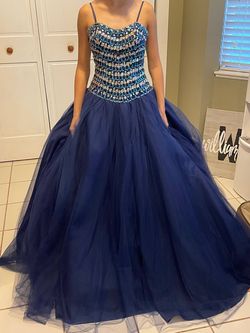 MoriLee Blue Size 2 Free Shipping Prom Pageant Ball gown on Queenly