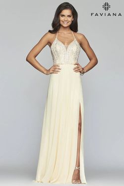 Style 10041 Faviana Yellow Size 2 Tulle 50 Off A-line Dress on Queenly