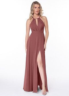 AZAZIE Purple Size 8 Halter Side slit Dress on Queenly