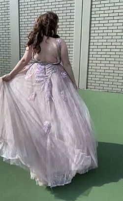 Mac Duggal Light Pink Size 16 Floor Length Tall Height A-line Dress on Queenly