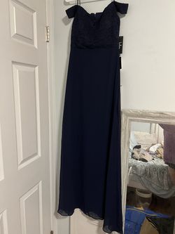 Lulus Blue Size 8 Lace 50 Off Floor Length A-line Dress on Queenly