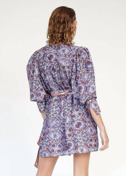 Style 1-3761617333-892 CHUFY Purple Size 8 Belt Silk Sleeves Mini Cocktail Dress on Queenly