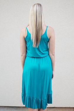 Style 1-3763442971-149 Karlie Blue Size 12 Plus Size Spandex Medium Height Free Shipping Cocktail Dress on Queenly