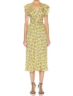Style 1-3786631996-1502 ISABEL MARANT Yellow Size 40 Print Cocktail Dress on Queenly