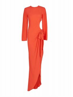 Style 1-3891553454-74 Silvia Tcherassi Orange Size 4 Floor Length Belt Straight Dress on Queenly