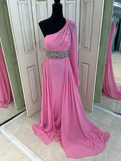 Tony Bowls Pink Size 6 Belt One Shoulder Straight Dress on Queenly