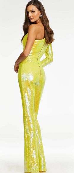 Ashley Lauren Yellow Size 8 Jersey Prom Jumpsuit Dress on Queenly