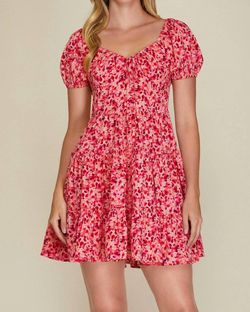 Style 1-4089290291-149 SHE + SKY Pink Size 12 Plus Size Summer Print Cocktail Dress on Queenly