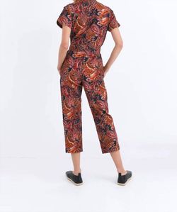 Style 1-4113704282-149 CHUFY Brown Size 12 Floor Length Mini Print Tall Height Jumpsuit Dress on Queenly