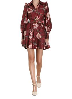 Style 1-4175295716-5 Zimmermann Multicolor Size 0 Floral Mini Belt Cocktail Dress on Queenly