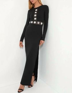 Style 1-464392584-149 STAUD Black Size 12 Spandex Jersey Long Sleeve Tall Height Straight Dress on Queenly