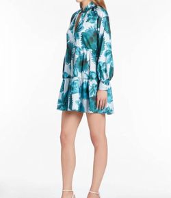 Style 1-474196182-149 Amanda Uprichard Green Size 12 Sleeves Print Tall Height Polyester Mini Cocktail Dress on Queenly