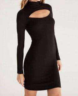 Style 1-597887529-892 Z Supply Black Size 8 1-597887529-892 Spandex Jersey Cut Out Cocktail Dress on Queenly