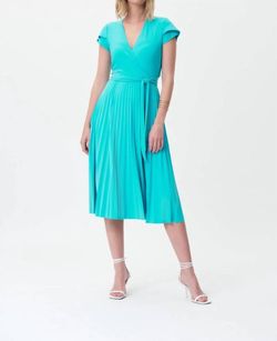 Style 1-637012947-1901 Joseph Ribkoff Blue Size 6 Silk Flare Tall Height Cocktail Dress on Queenly