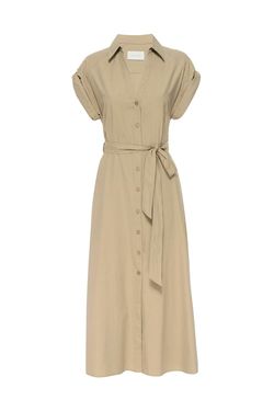 Style 1-65260423-149 Brochu Walker Nude Size 12 Sleeves Free Shipping Pockets Polyester Tall Height Cocktail Dress on Queenly