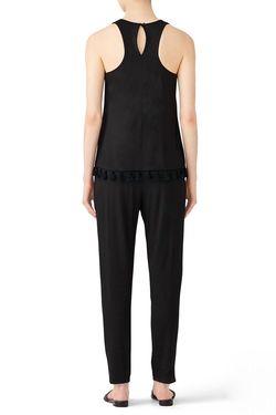 Style 1-777241076-5655-1 Trina Turk Black Size 4 Jewelled Jersey Jumpsuit Dress on Queenly