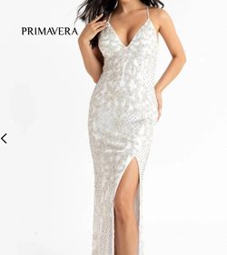 Style 1-782190583-1498 Primavera Pink Size 4 Spaghetti Strap Free Shipping Tall Height Side slit Dress on Queenly