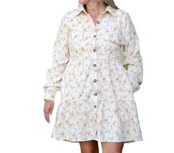 Style 1-919492027-892 Cozy Co. Nude Size 8 Casual Sorority Rush Floral Pockets Cocktail Dress on Queenly