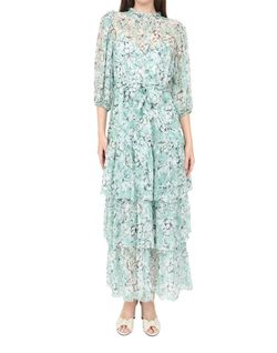 Style 1-935486613-149 CHRISTY LYNN Green Size 12 Plus Size Floral Jersey Vintage Tall Height Cocktail Dress on Queenly