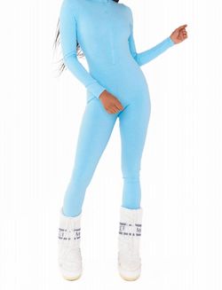 Style 1-1123773817-892 Show Me Your Mumu Blue Size 8 Spandex Jersey Jumpsuit Dress on Queenly
