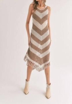 Style 1-1311694169-897 Sadie & Sage Brown Size 8 Fringe Cocktail Dress on Queenly