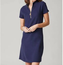 Style 1-1312898969-74 spartina 449 Blue Size 4 Sorority Sleeves Navy Cocktail Dress on Queenly