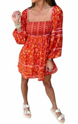 Style 1-142968725-74 Free People Red Size 4 Summer Print Sleeves Cocktail Dress on Queenly