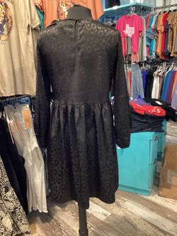 Style 1-1453805233-892 umgee Black Size 8 Long Sleeve Print Sleeves Cocktail Dress on Queenly
