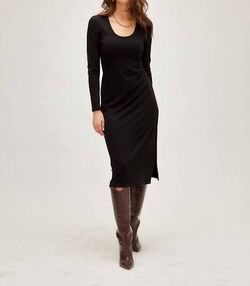Style 1-1465326731-74 Fifteen Twenty Black Size 4 Side Slit Long Sleeve Cocktail Dress on Queenly