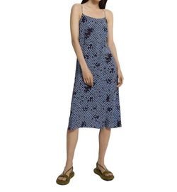 Style 1-1527959477-149 Theory Blue Size 12 Print Straight Cocktail Dress on Queenly