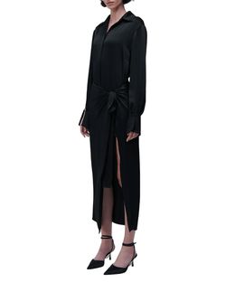 Style 1-1539140630-425 JONATHAN SIMKHAI Black Size 8 A-line Long Sleeve Tall Height High Neck Cocktail Dress on Queenly