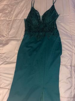Style 4244 Dancing Queen Green Size 0 Prom Jersey Mermaid Dress on Queenly