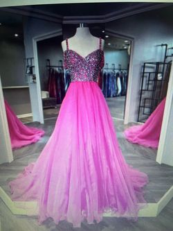 Ashley Lauren Pink Size 0 Pageant Jersey Medium Height Ball gown on Queenly