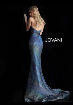 Jovani Multicolor Size 8 Halter 50 Off Navy Tall Height Train Dress on Queenly