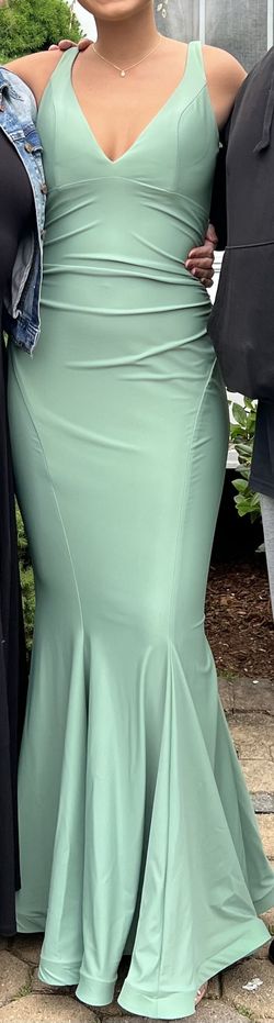 La Femme Green Size 6 Prom Floor Length Mermaid Dress on Queenly