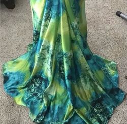 Tony Bowls Multicolor Size 12 Floor Length Satin Mermaid Dress on Queenly
